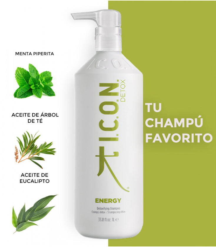 ICON Energy 1L Champú Detox. Cabellos grasos
