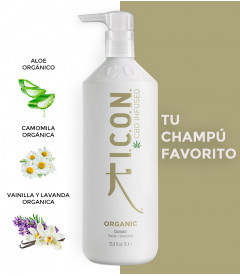 Champú ICON ORGANIC en formato litro para cabello y cuero cabelludo sensible