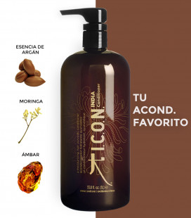 Acondicionador ICON INDIA formato litro nutre y trata el cabello para obtener brillo intenso con aceite de argán y moringa