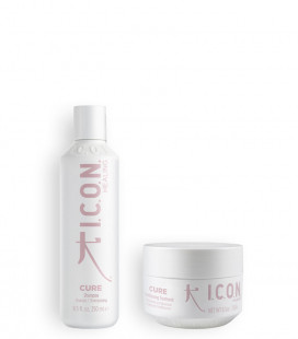 pack icon cure champú y acondicionador ideal para cabellos finos y teñidos