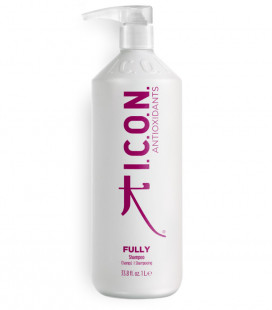 champú icon fully antioxidante formato 1 litro para rejuvenecer, reparar y nutrir el cabello dañado