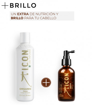 pack icon organic y aceite india dry para nutrir el cabello