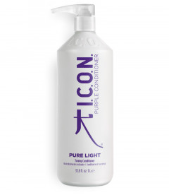 Acondicionador icon Pure Light formato litro elimina los tonos amarillos y Neutraliza los tonos cobrizos