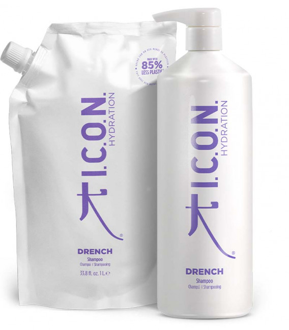 Champú ICON drench formato 1 Litro rellenable para cabellos secos y deshidratados