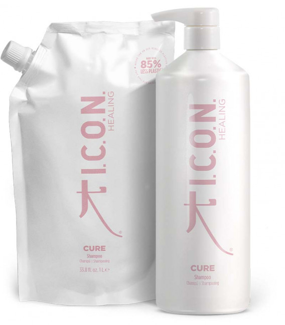 Champú ICON CURE Rellenable para cabellos finos, teñidos y dañados.