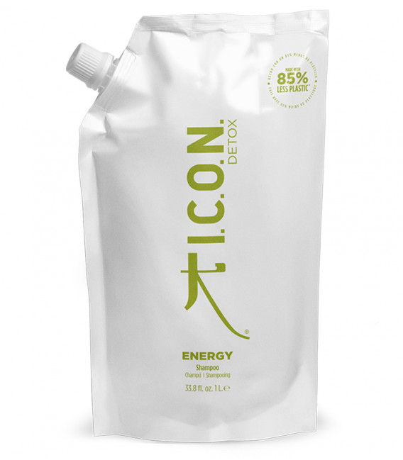 Champú ICON ENERGY Rellenable para cabellos grasos y con descamación.