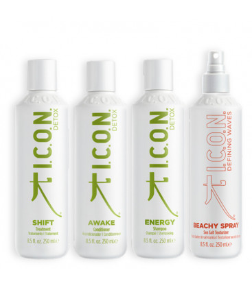 Pack ICON para eliminar la grasa del cabello y mantener un cuero cabelludo perfecto. Evita caspa y descamación.