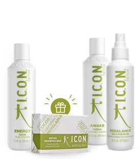 Pack especial ICON Detox: Energy, Awake, Rebalance y champú sólido