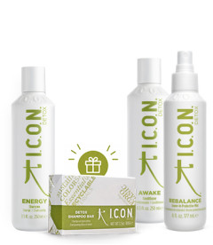 Pack especial ICON Detox: Energy, Awake, Rebalance y champú sólido