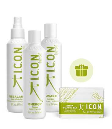 Pack especial ICON Detox: Energy, Awake, Rebalance y champú sólido