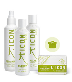Pack especial ICON Detox: Energy, Awake, Rebalance y champú sólido