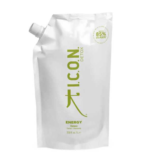 Champú ICON ENERGY Rellenable para cabellos grasos y con descamación.
