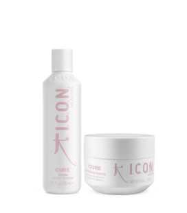 pack icon cure champú y acondicionador ideal para cabellos finos y teñidos