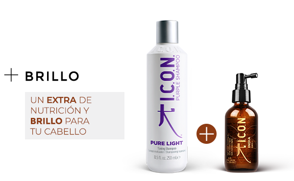 Pure Light Champú + INDIA DRY Oil. la combinación perfecta para obtener brillo deslumbrante en el cabello